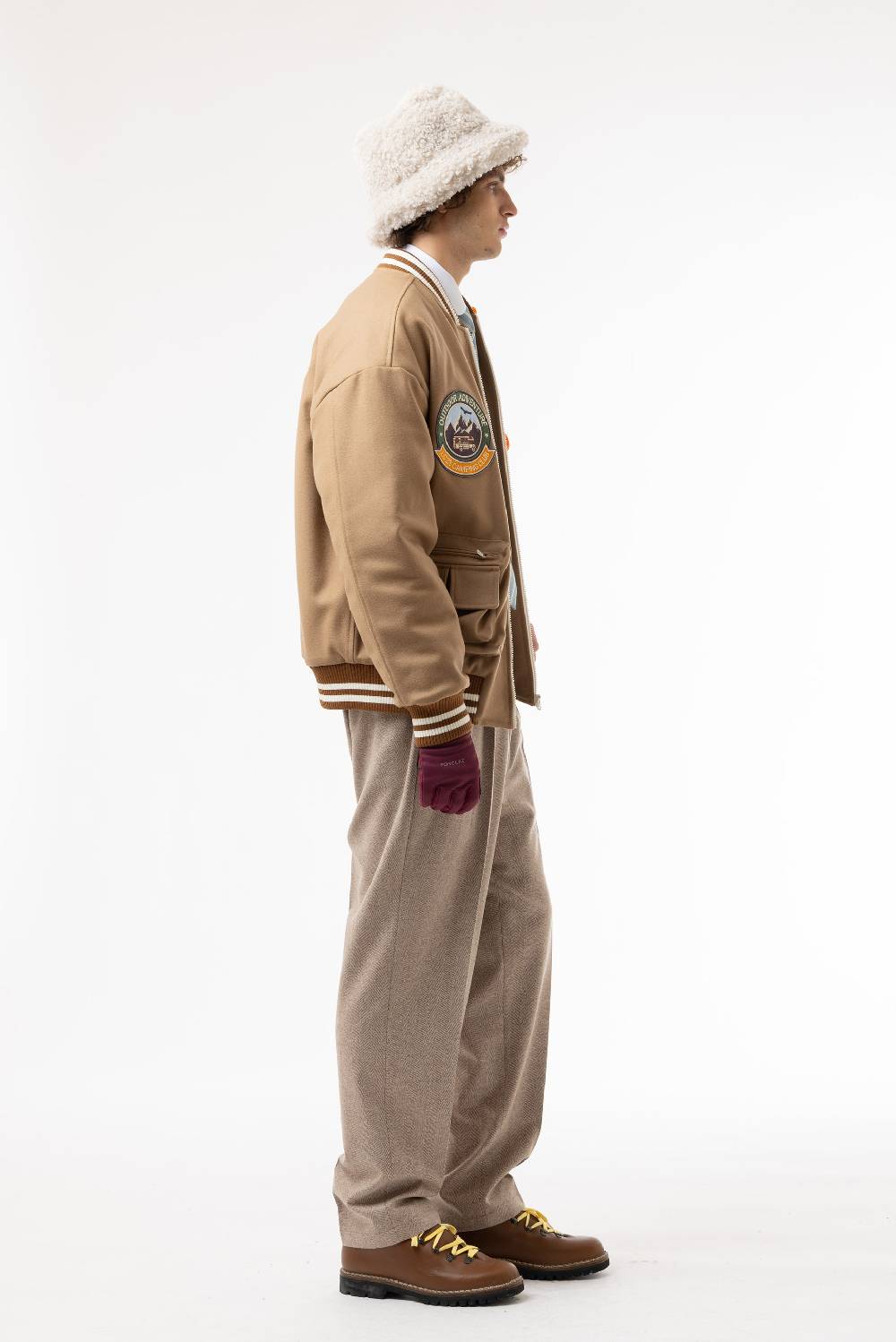 Lc23 Multipocket Varsity jacket Camel Consegna Veloce