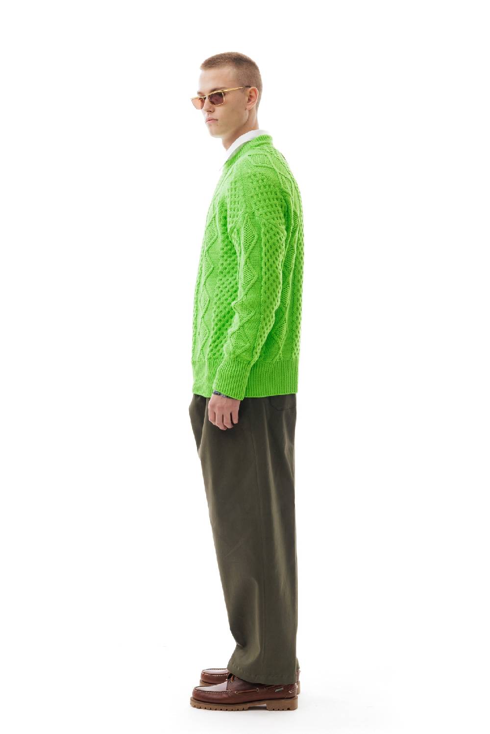 Lc23 Irish Knit Sweater Green Vendita Calda