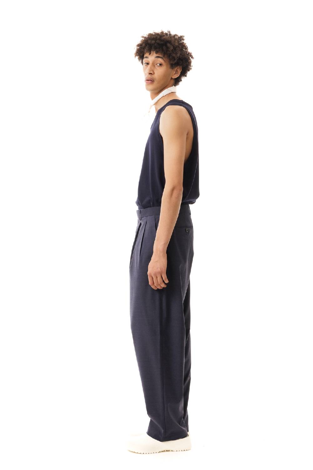 Lc23 Nylon-Wool Trousers Navy Nuovo