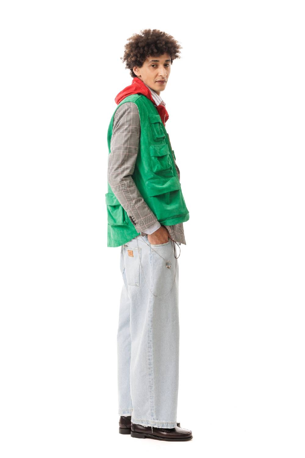 Lc23 Multipocket Suede Vest Green Spedizione Gratuita