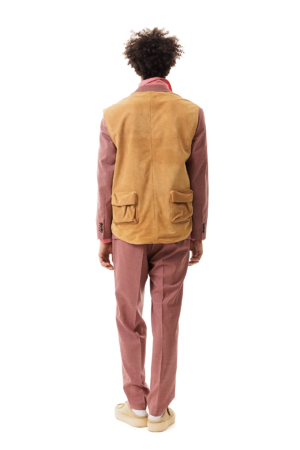 Lc23 Multipocket Suede Vest Camel Qualità Garantita