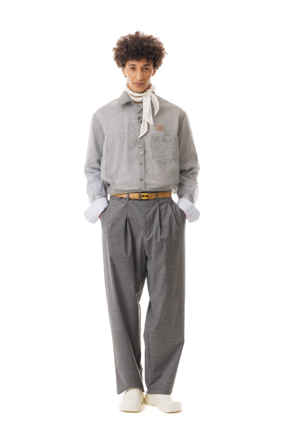 Lc23 Organza Nylon Shirt Grey
