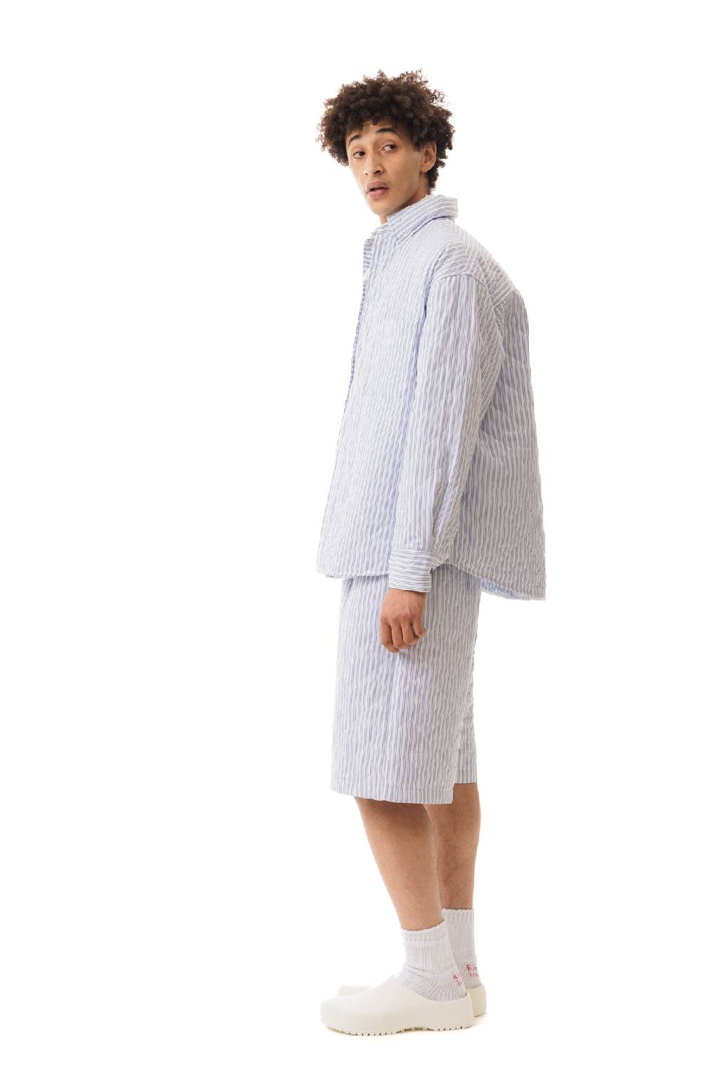 Lc23 Quilted Popeline Overshirt White-Blue Promozione Limitata