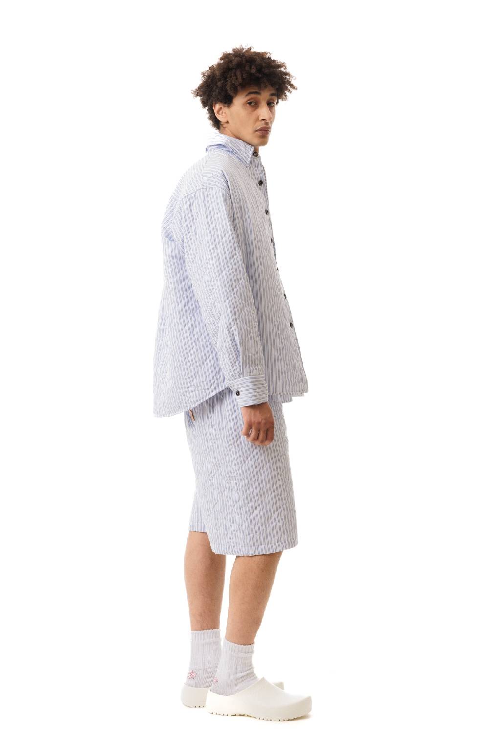 Lc23 Quilted Popeline Overshirt White-Blue Promozione Limitata