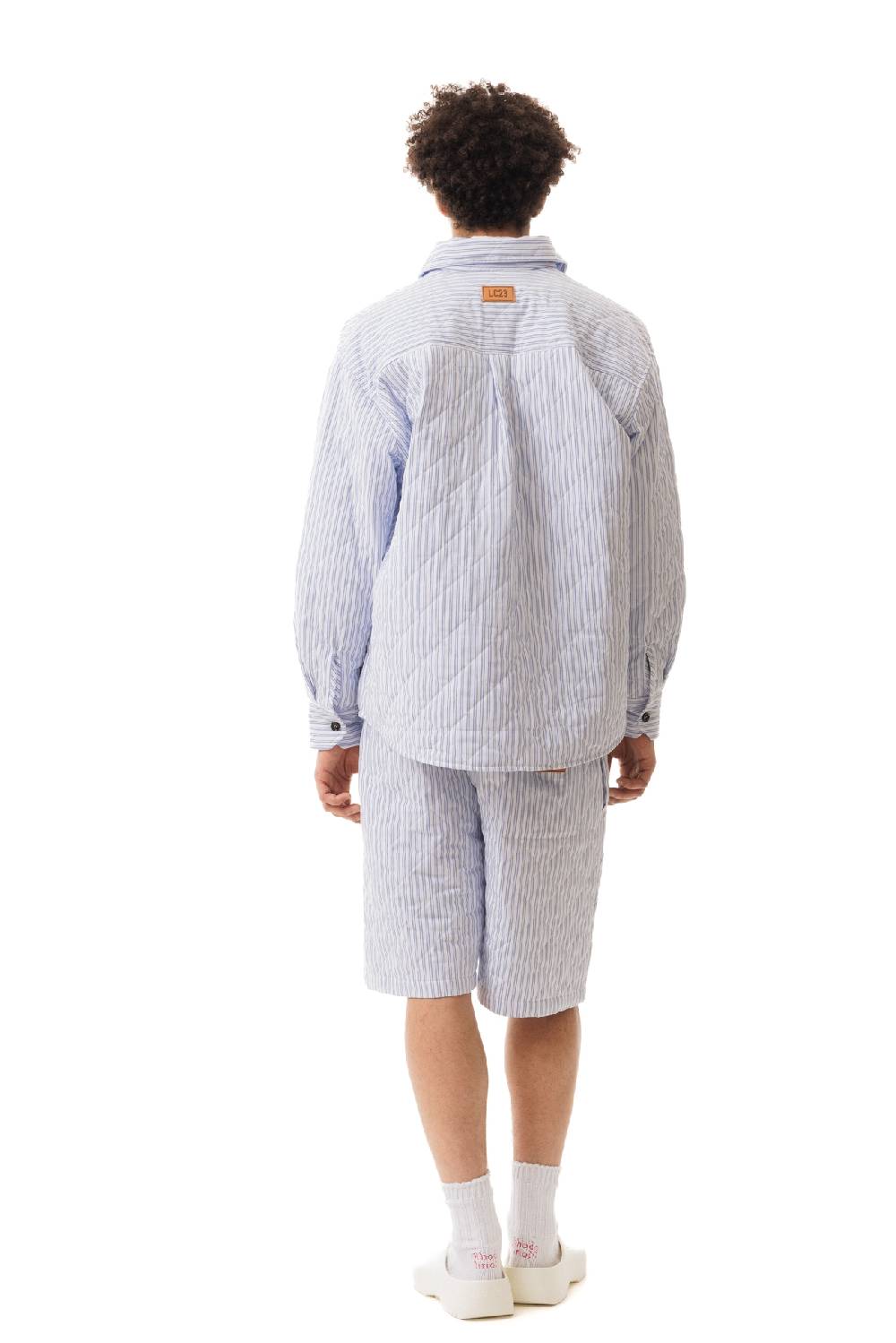 Lc23 Quilted Popeline Overshirt White-Blue Promozione Limitata