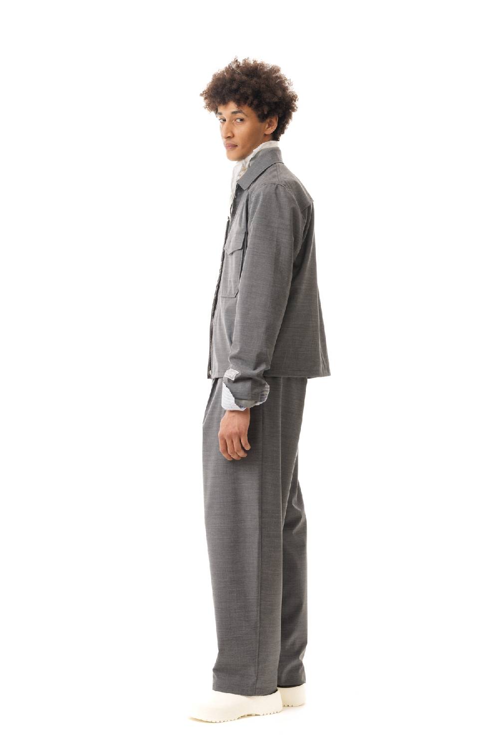 Lc23 Nylon-Wool Overshirt Grey Fino Al -60%