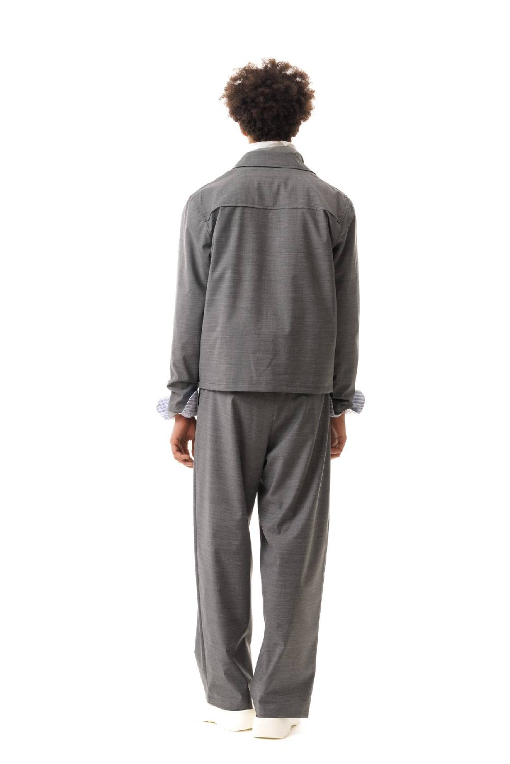 Lc23 Nylon-Wool Overshirt Grey Fino Al -60%