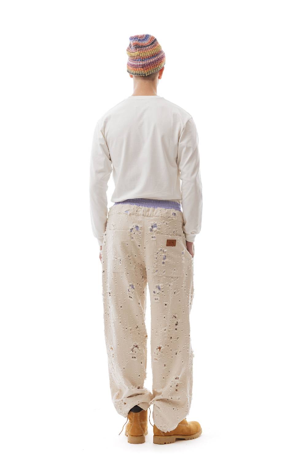 Lc23 Ripped Denim Pants Cream Presa