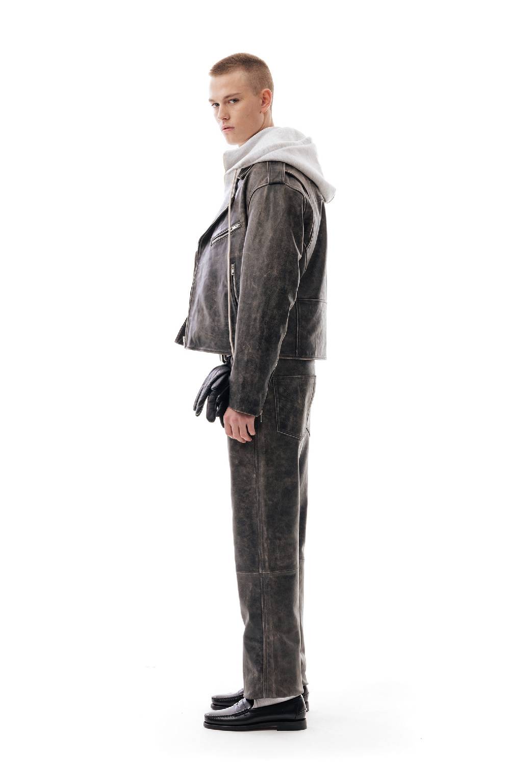 Lc23 Leather Biker Jacket Saldi Di Fabbrica