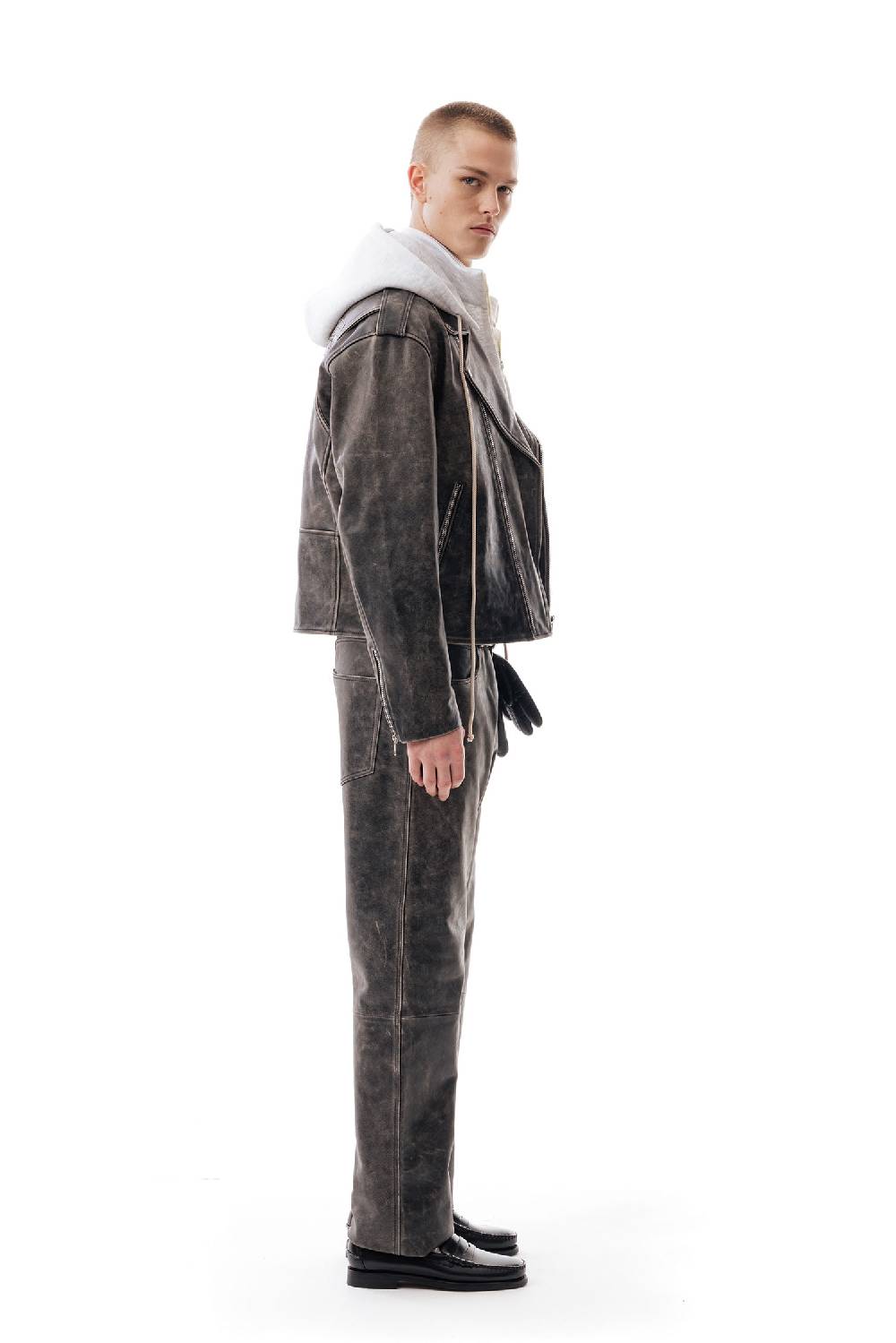 Lc23 Leather Biker Jacket Saldi Di Fabbrica