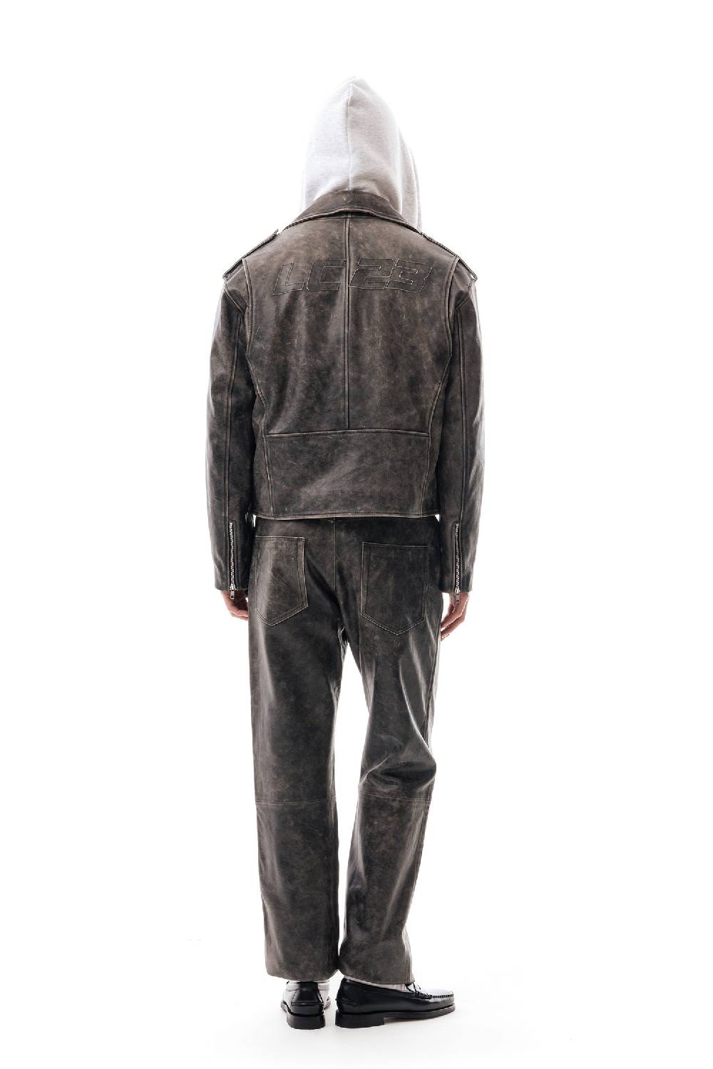 Lc23 Leather Biker Jacket Saldi Di Fabbrica