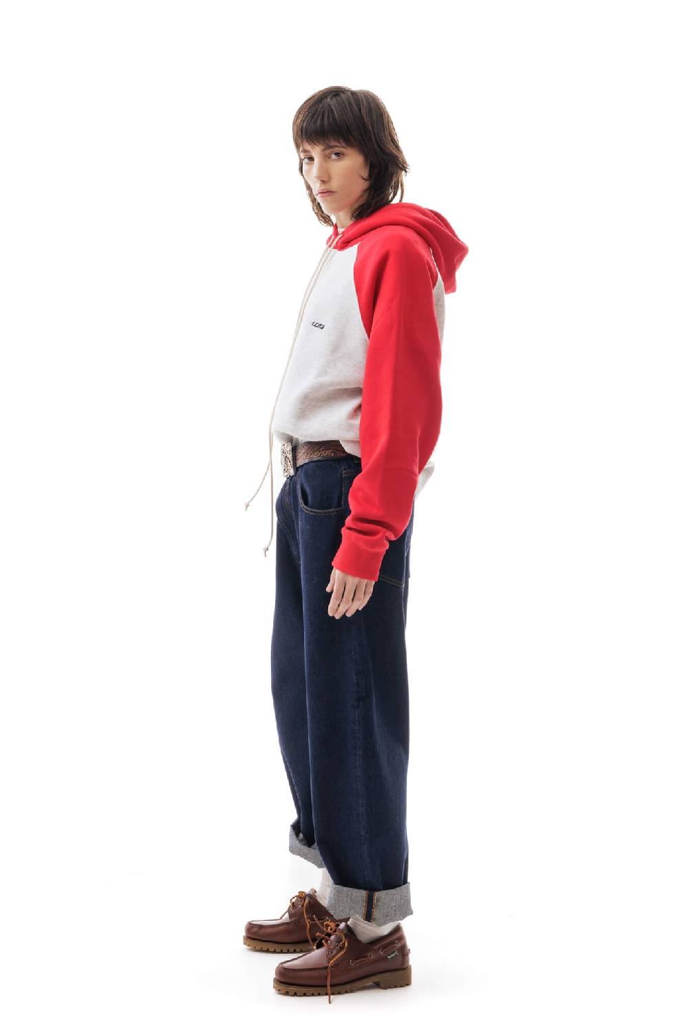 Lc23 Bicolor Hoodie Grey/Red In Saldo
