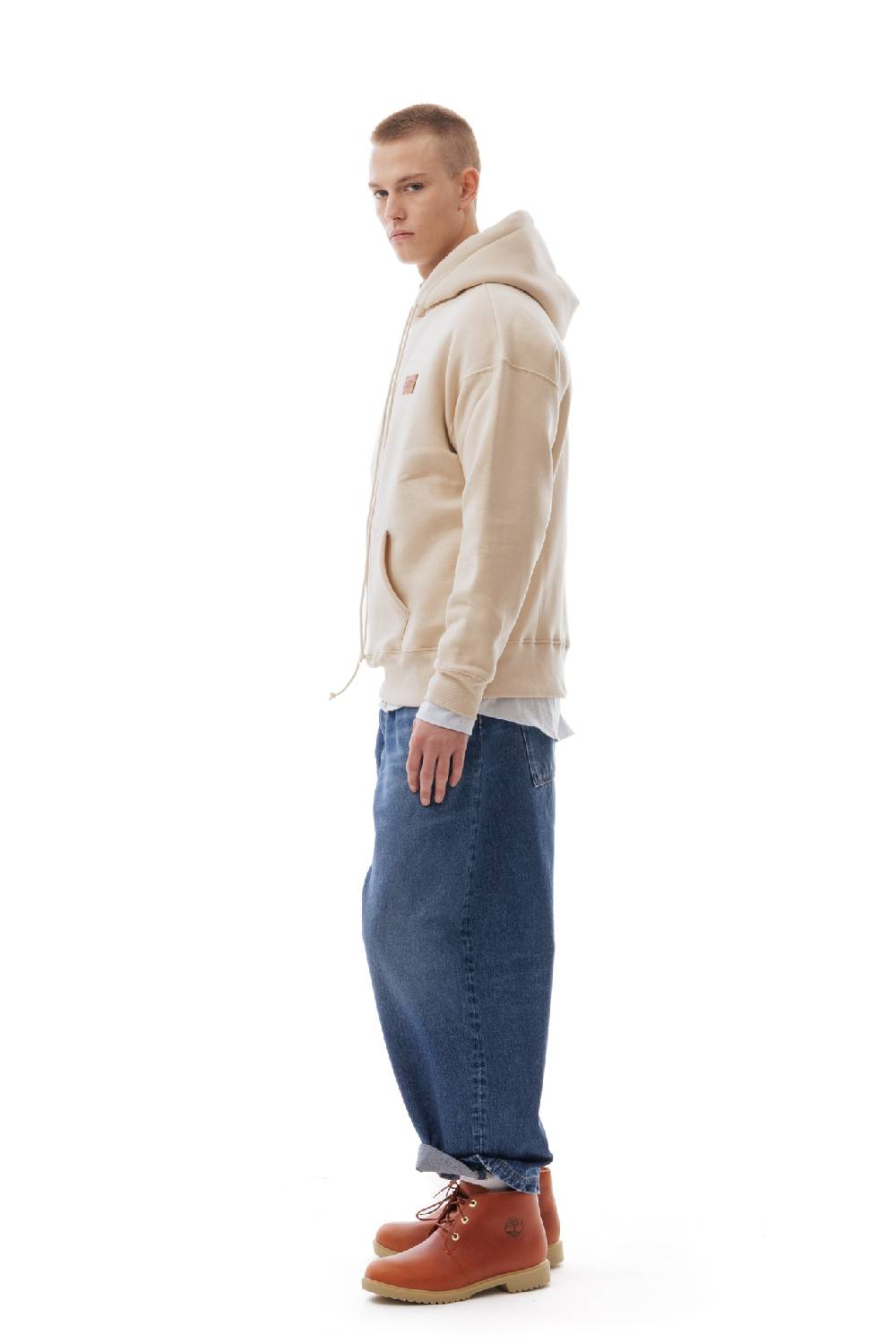 Lc23 Basic Hoodie Beige Moda