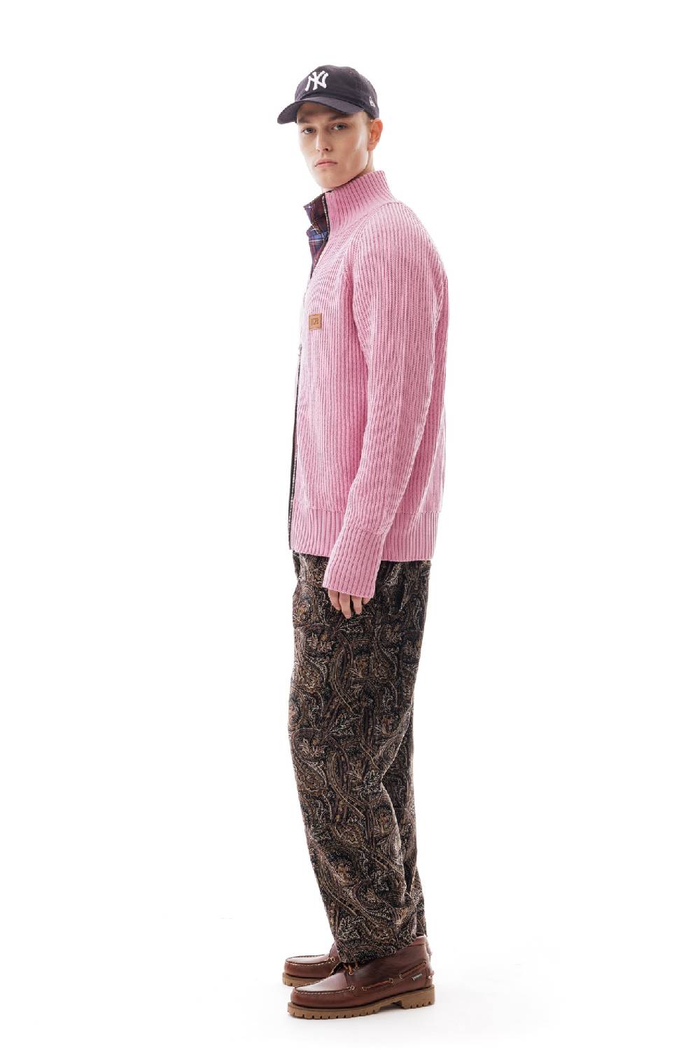 Lc23 English Knit Zip Sweater Pink In Linea