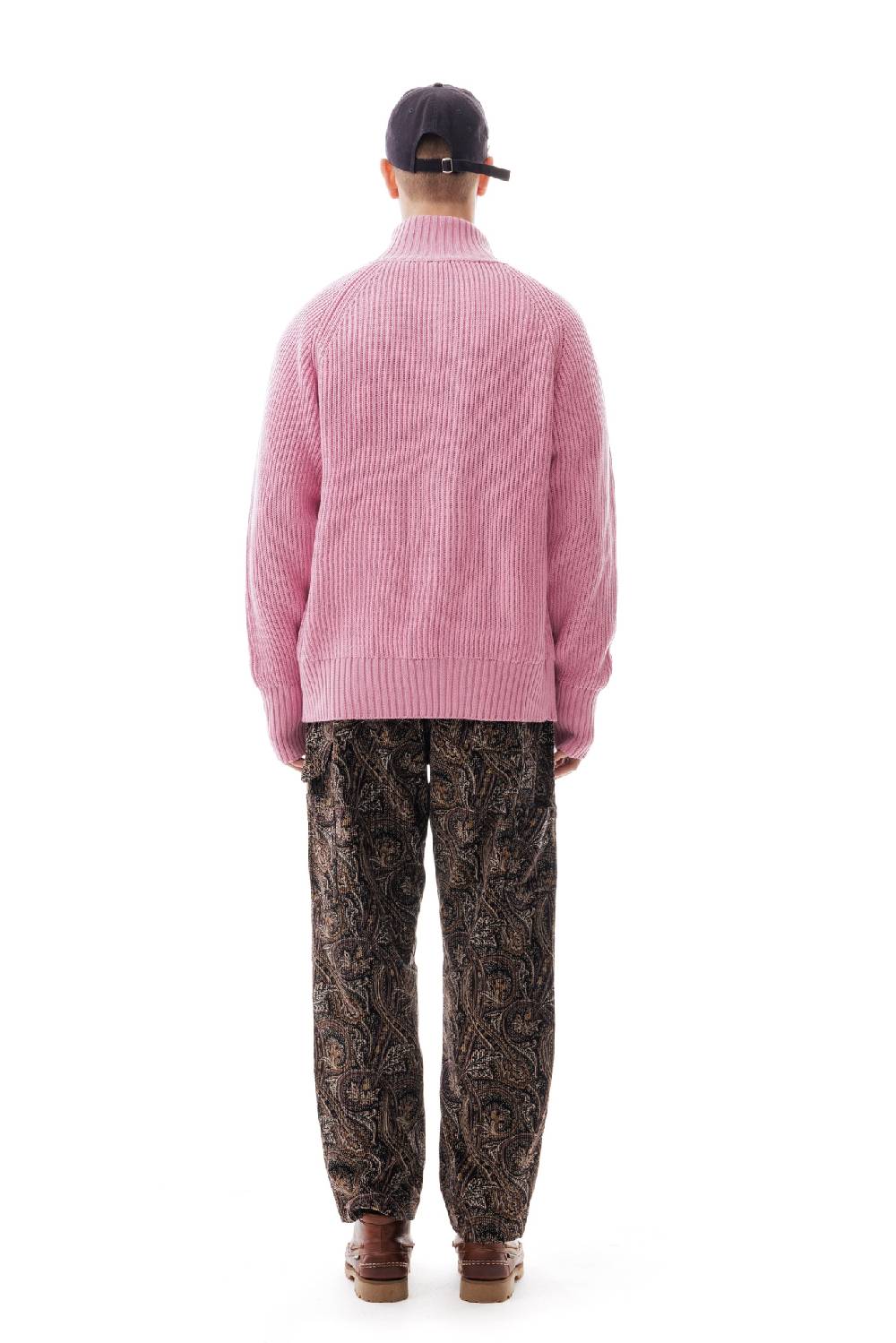 Lc23 English Knit Zip Sweater Pink In Linea