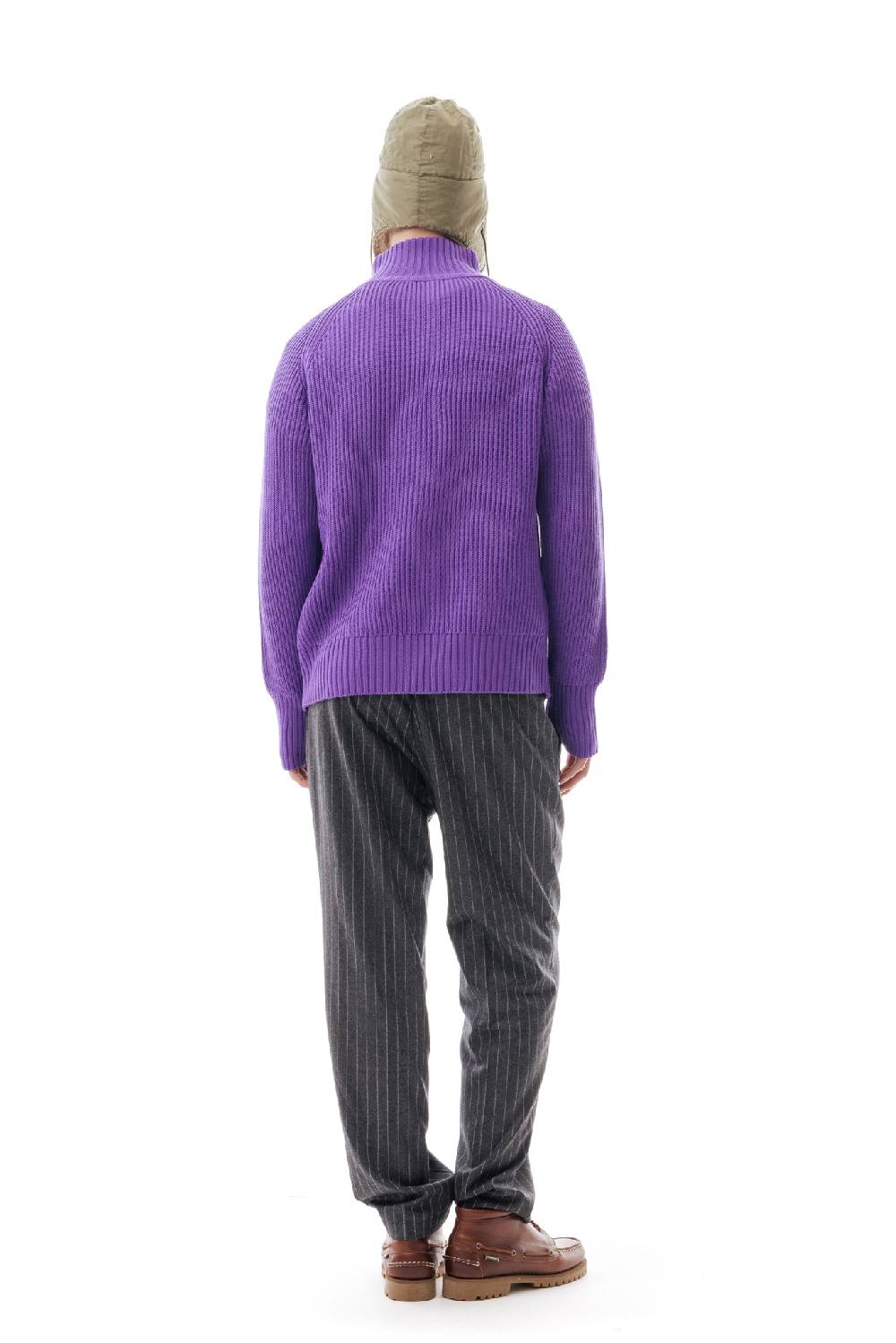 Lc23 English Knit Zip Sweater Purple Nuovo