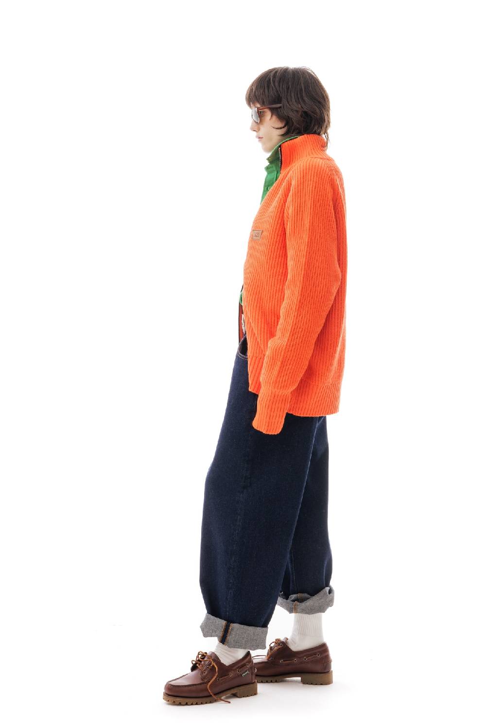 Lc23 English Knit Zip Sweater Orange Qualità
