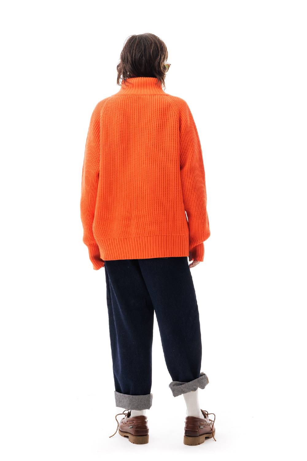 Lc23 English Knit Zip Sweater Orange Qualità
