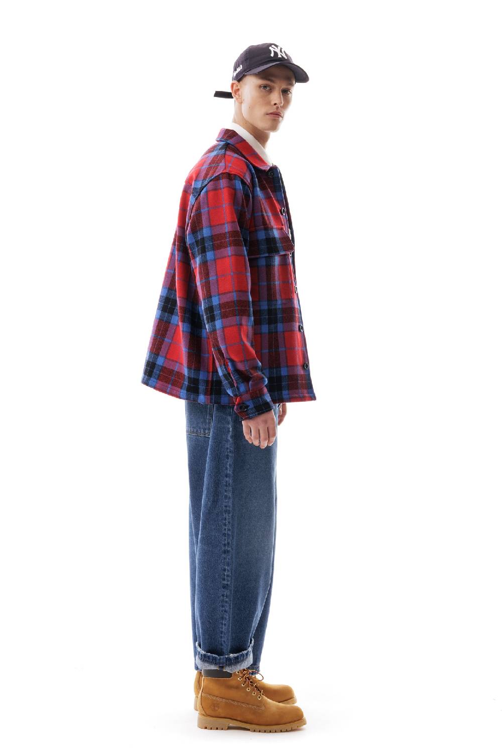 Lc23 Shetland Check Overshirt Blue/Red Acquista Ora