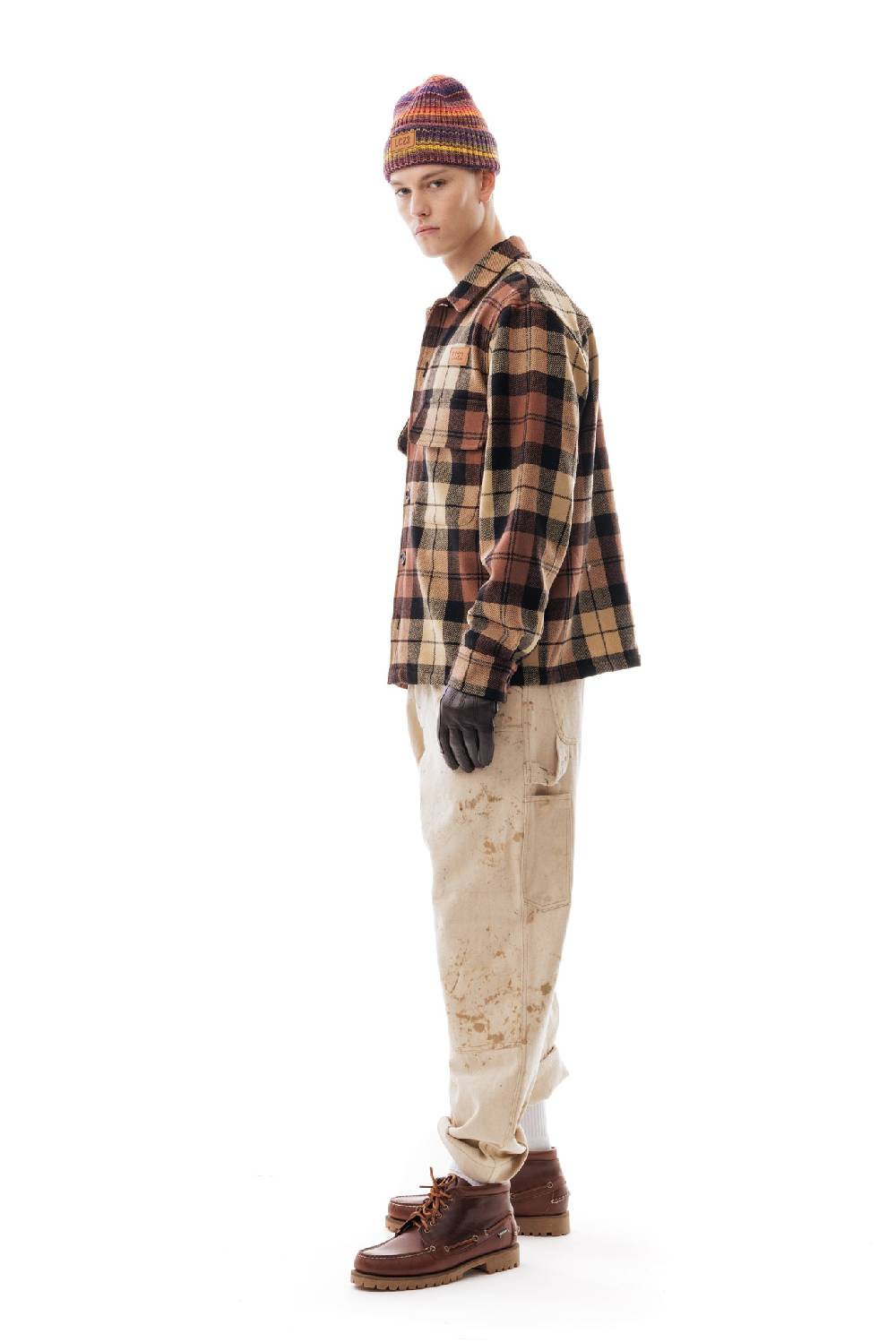 Lc23 Shetland Check Overshirt Beige/Black Consegna Veloce