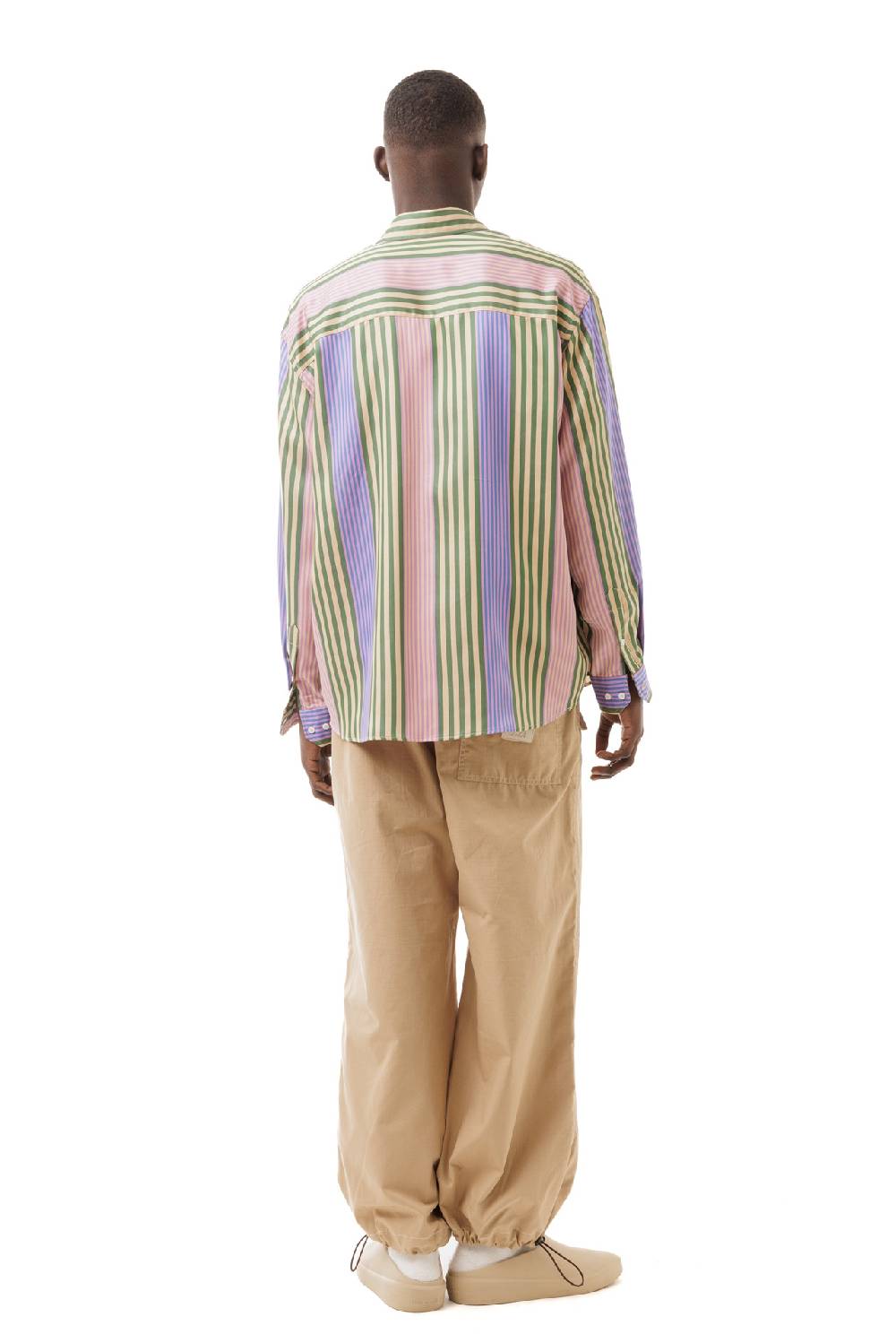 Lc23 Stripes Violet-Green Shirt In Linea