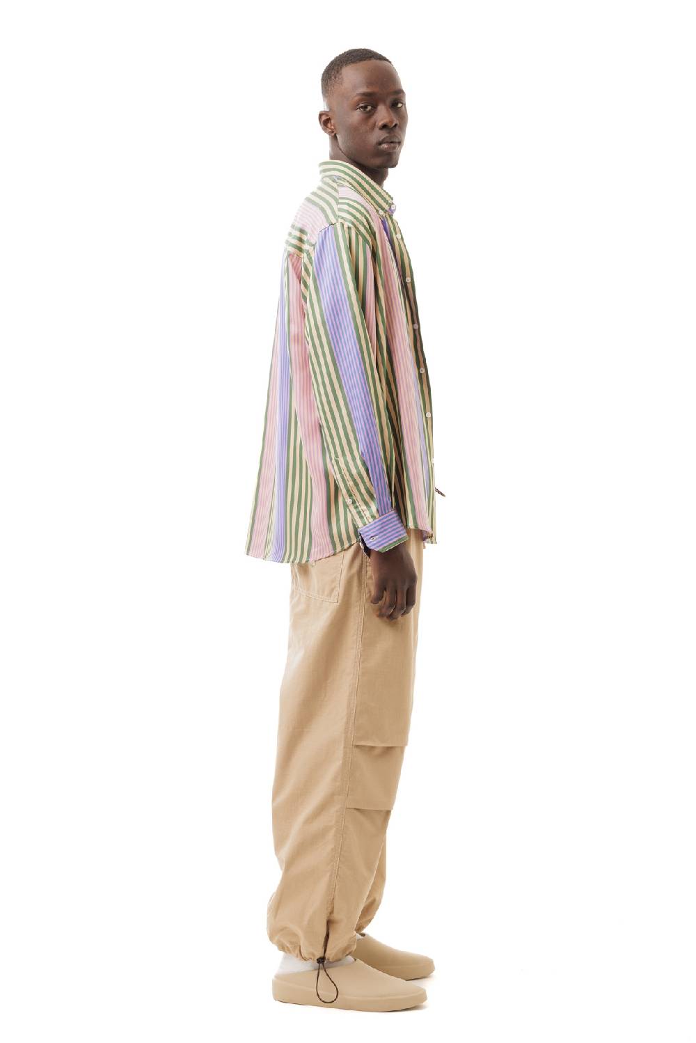 Lc23 Stripes Violet-Green Shirt In Linea