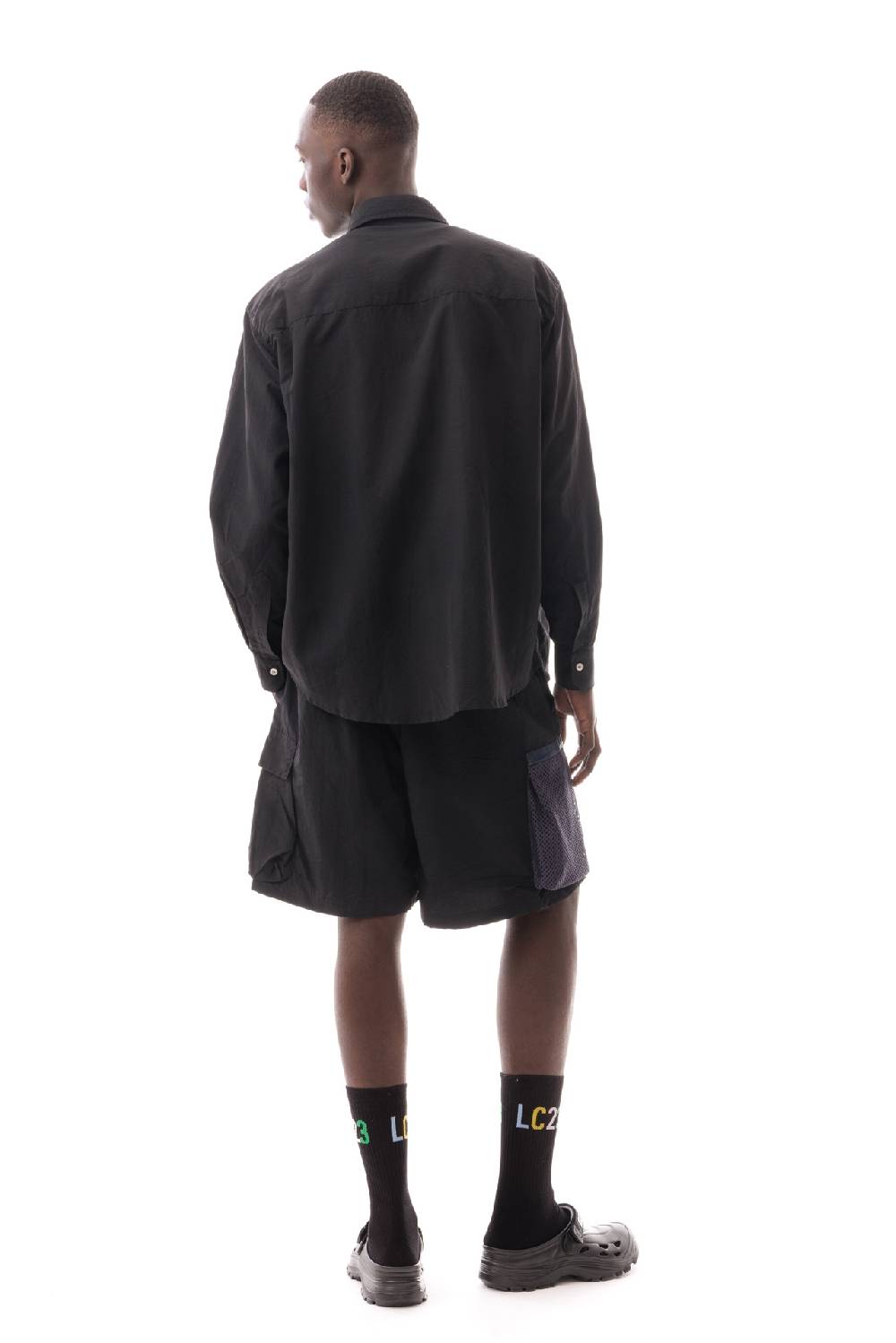Lc23 Multipocket Nylon Shirt Black Fino Al -60%