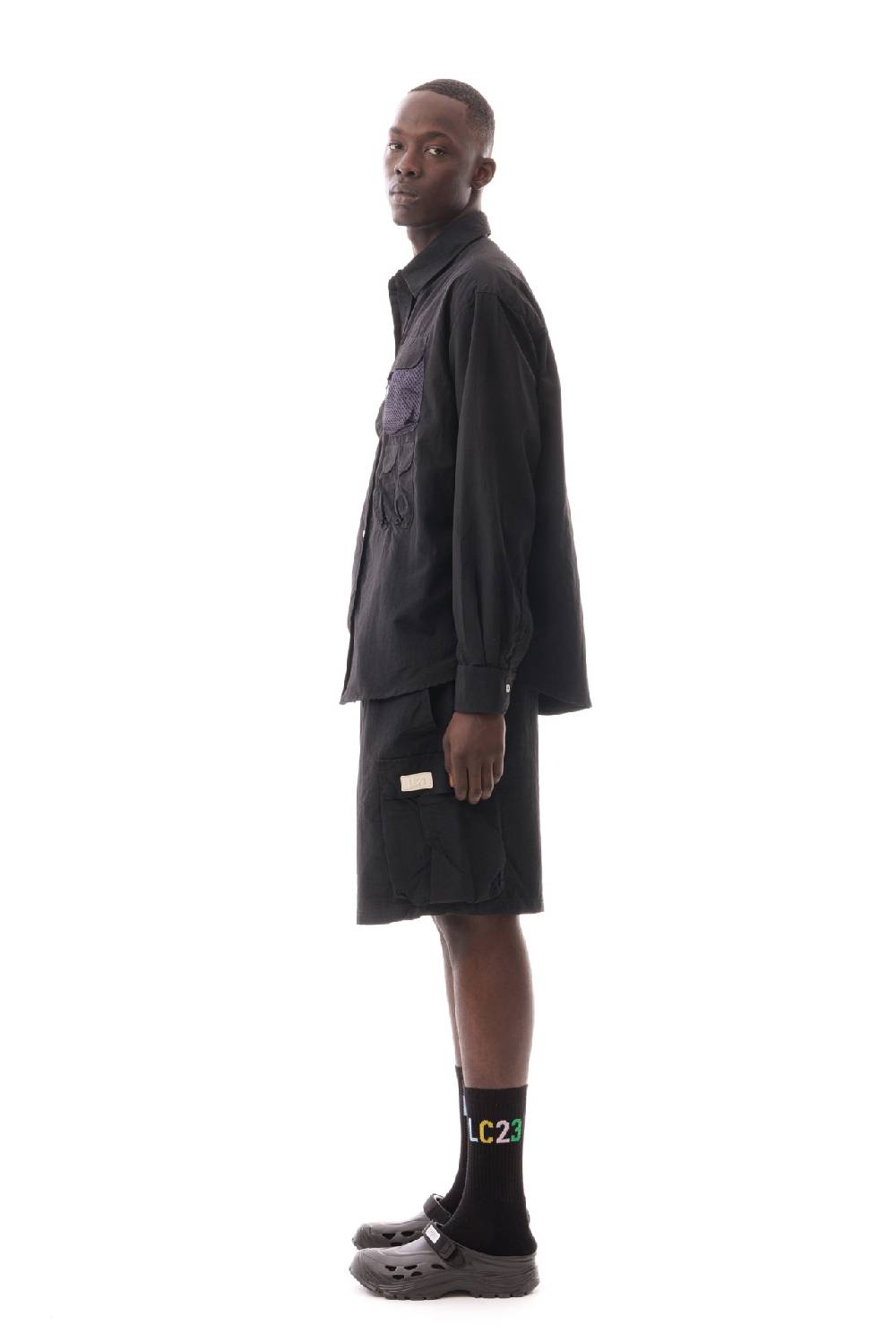 Lc23 Multipocket Nylon Shirt Black Fino Al -60%