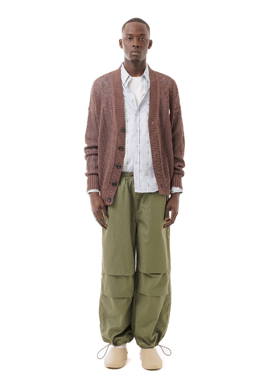 Lc23 Perforated Cardigan Brown