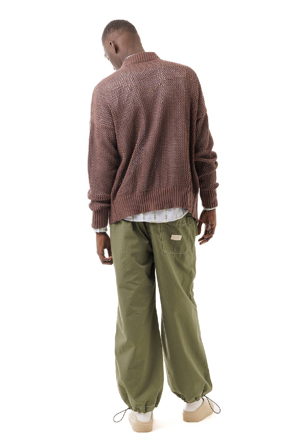 Lc23 Perforated Cardigan Brown Vendite Flash