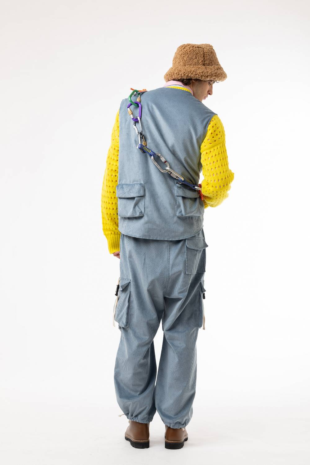 Lc23 Corduroy Cargo Pants Blue Vendita
