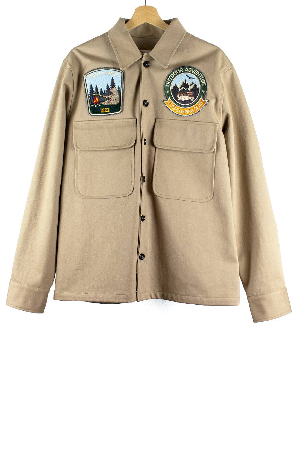 Lc23 Patch Canvas Overshirt Beige Negozi Online