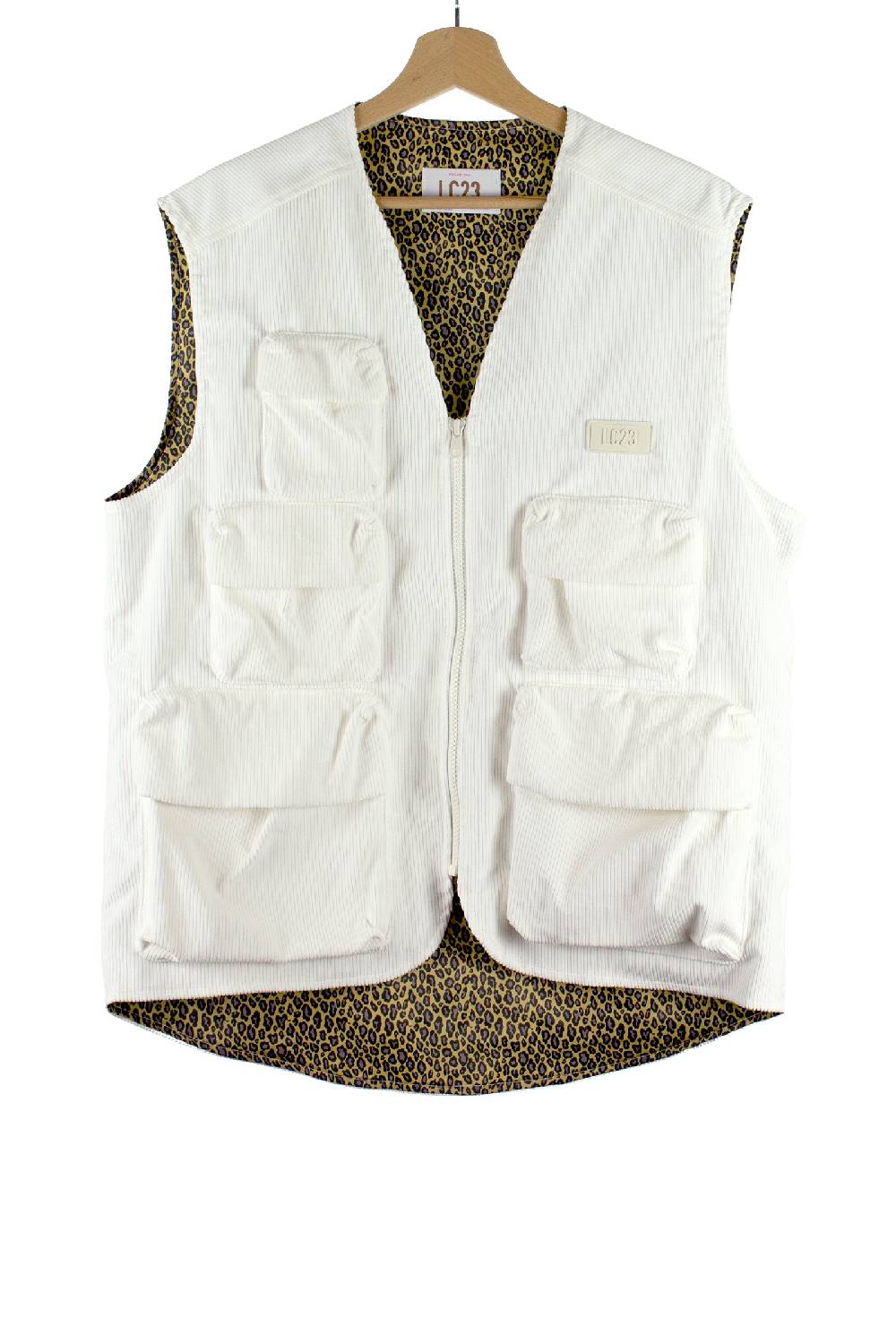 Lc23 Corduroy Multipocket Vest White Novità