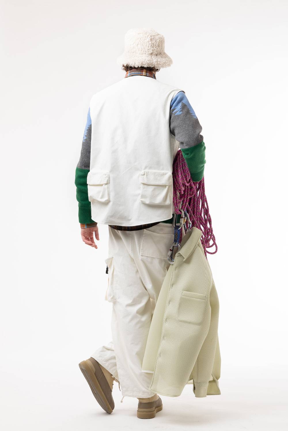 Lc23 Corduroy Multipocket Vest White Novità