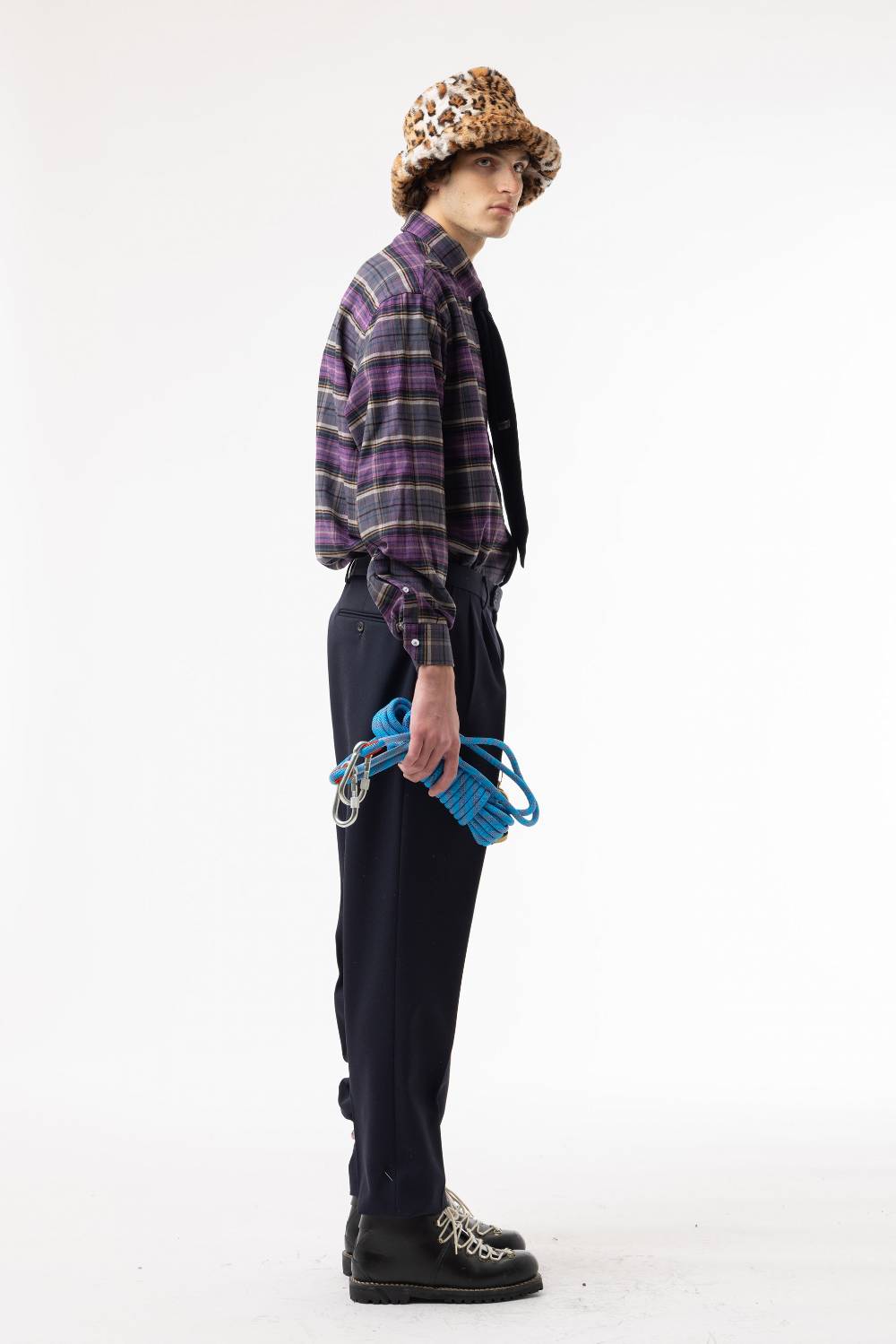 Lc23 Flannel Check Shirt Purple In Vendita