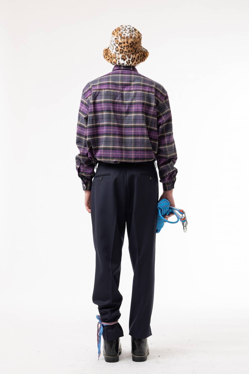 Lc23 Flannel Check Shirt Purple In Vendita