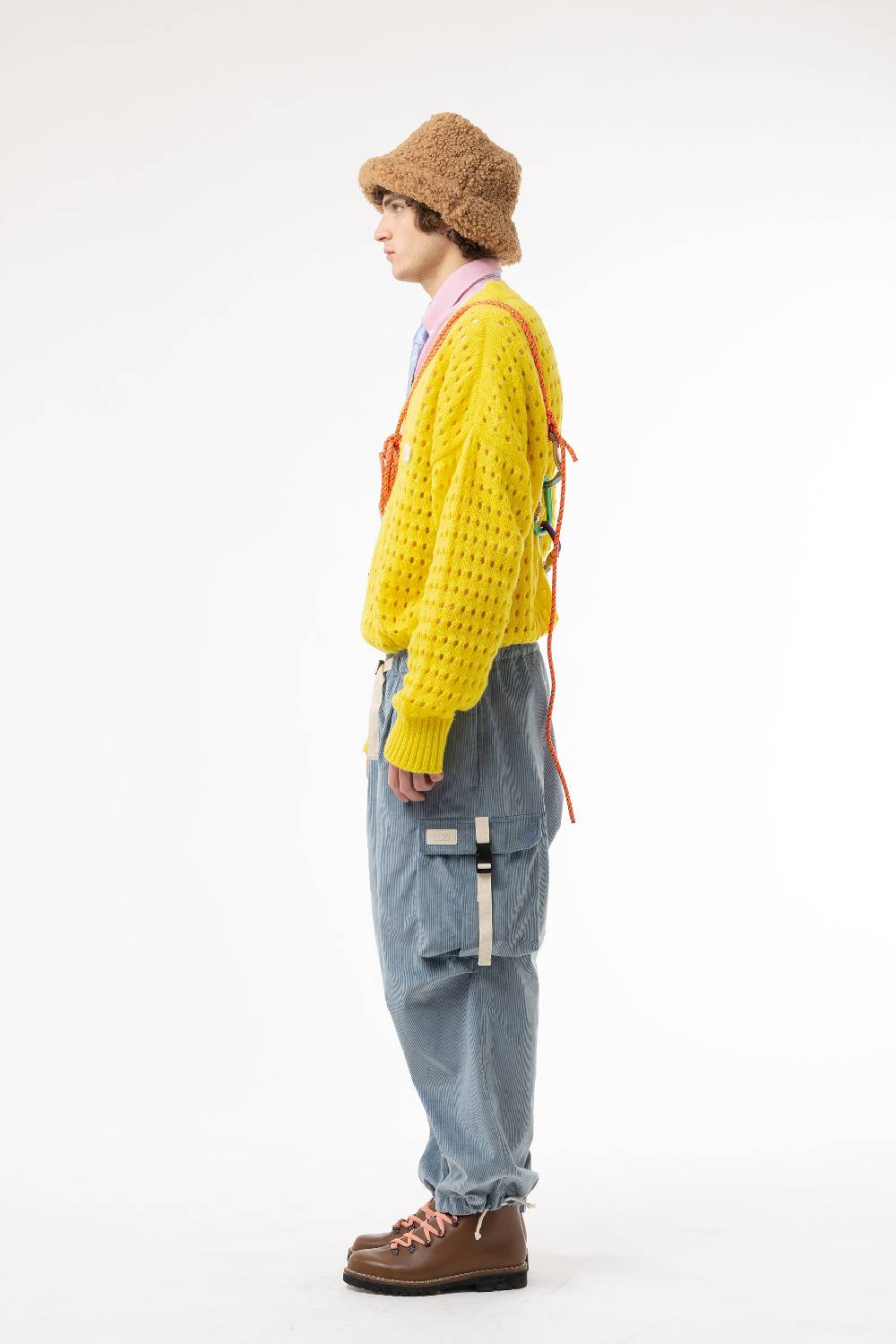 Lc23 Perforated Cardigan Yellow Hotsell