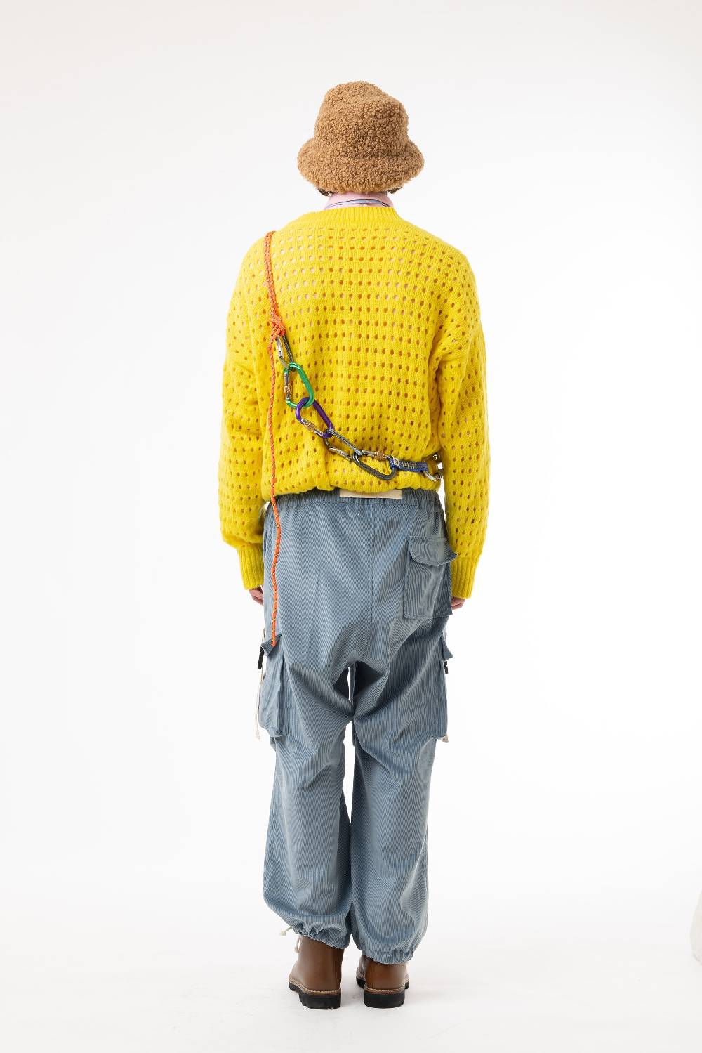 Lc23 Perforated Cardigan Yellow Hotsell