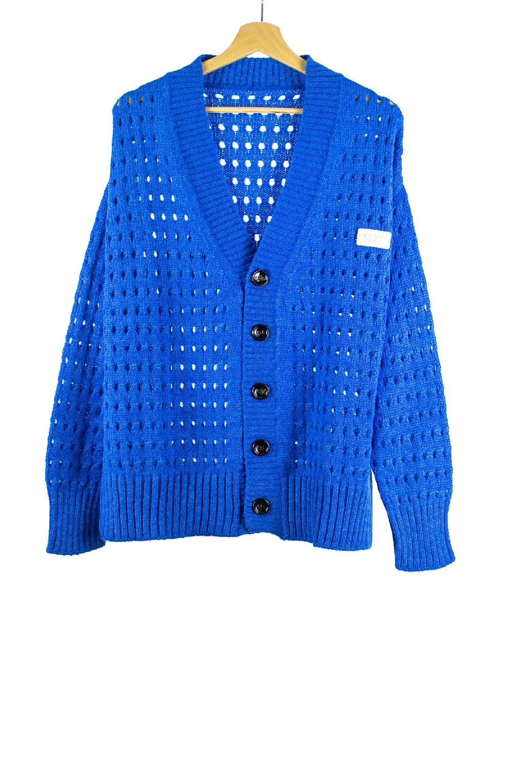 Lc23 Perforated Cardigan Blue Vendita Economica