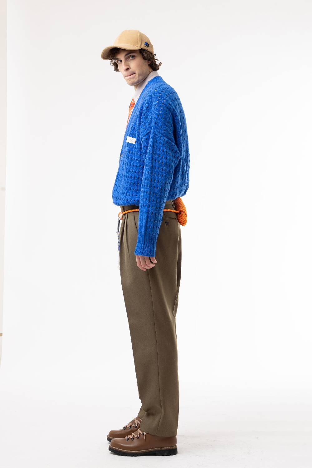 Lc23 Perforated Cardigan Blue Vendita Economica