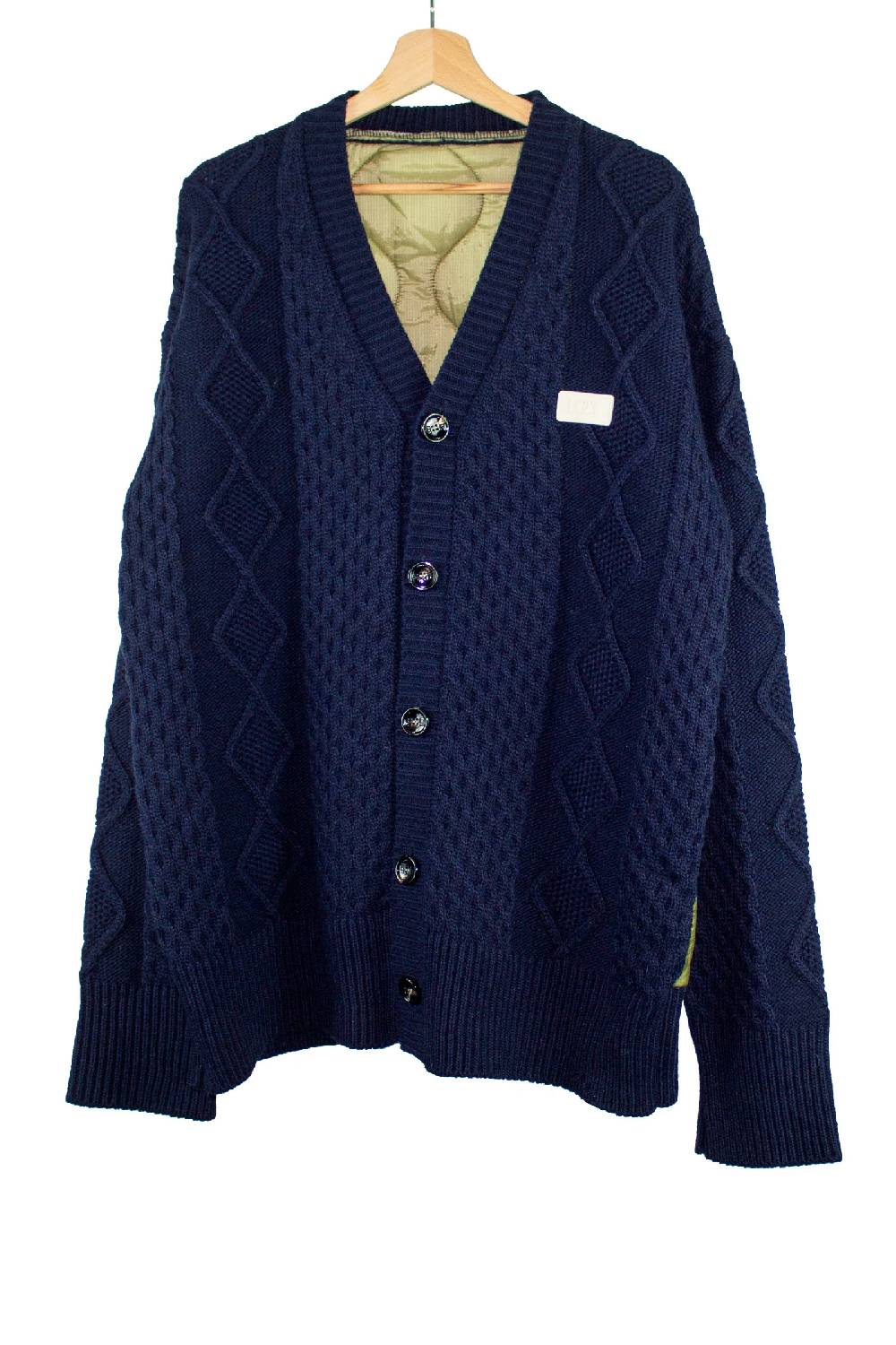 Lc23 Quilted Cardigan Navy In Linea