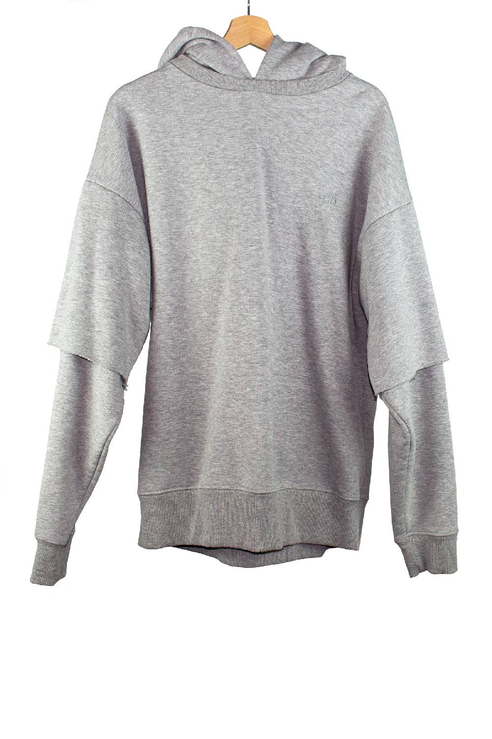 Lc23 Double Hoodie Grey Qualità