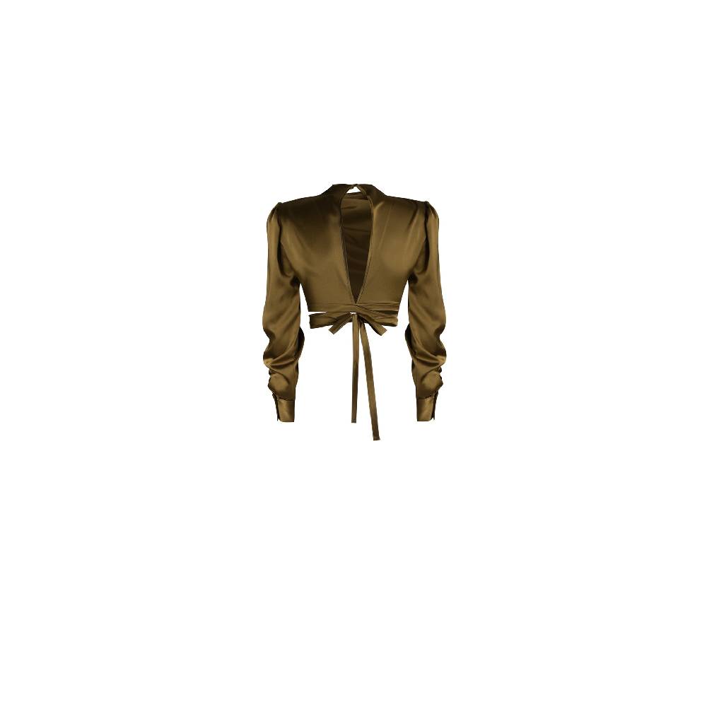 Nineminutes IMNOTPERFECT – THE DALIA TOP DOUBLE OLIVE Nuovo