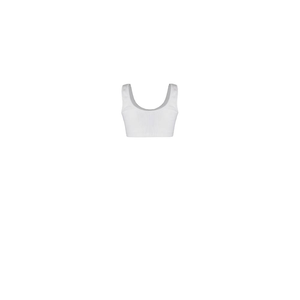 Nineminutes REVERSIBLE – THE TANK CROP COTTON WHITE Fino Al -60%
