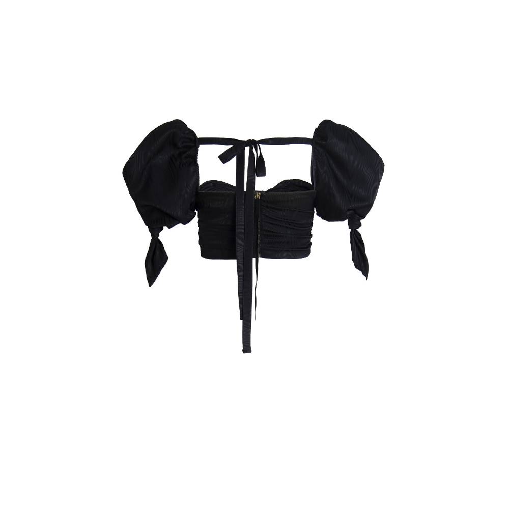 Nineminutes IMNOTPERFECT – THE CATHERIN TOP BLACK MOIRÉ Sottocosto