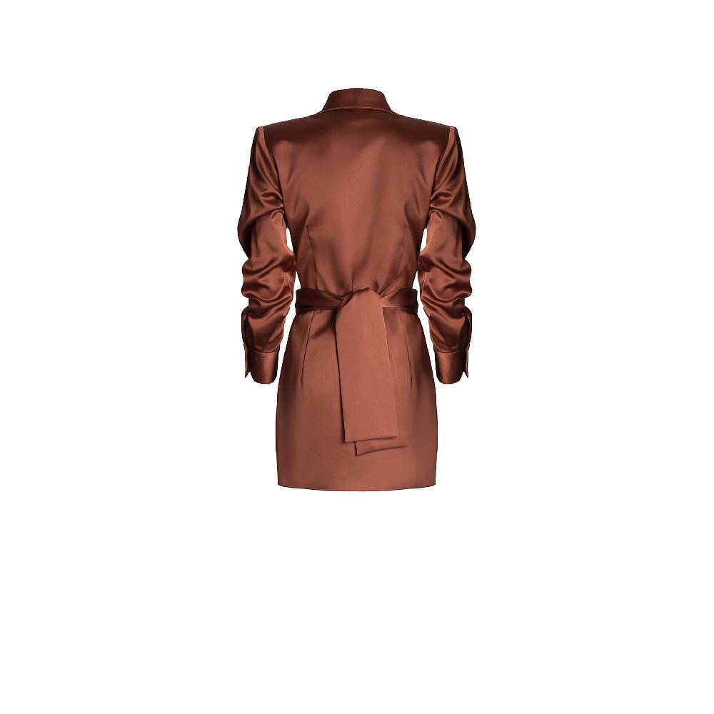 Nineminutes FW22.23 -THE GIA MIDI DRESS BRONZE Saldi