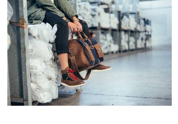 Kjøre Project Leather / Denim 25 Oz Travel Bag Promozione