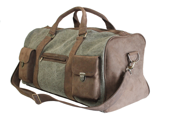 Kjøre Project Leather / Canvas Travel Bag Spedizione Gratuita