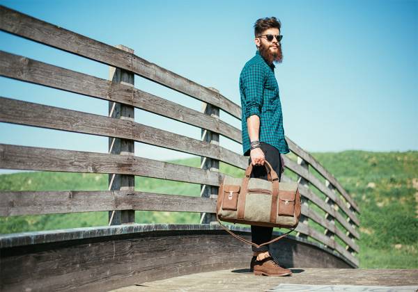 Kjøre Project Leather / Canvas Travel Bag Spedizione Gratuita