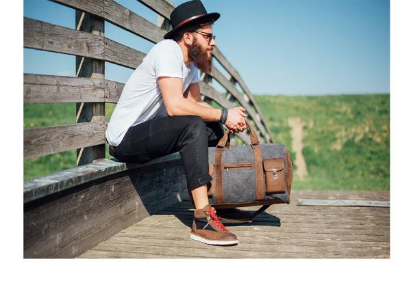 Kjøre Project Leather / Canvas Travel Bag Qualità Garantita